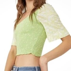 Free People Marigold Tee in Key Lime Colors